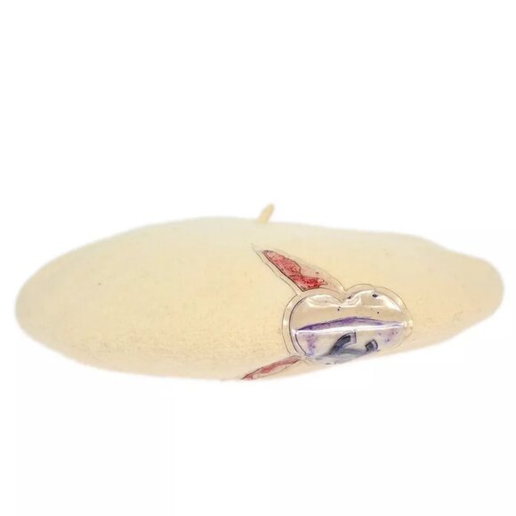 AUTHENTICITY GUARANTEED Chanel Ivory Hat Beret Small Good - Picture 1 of 7